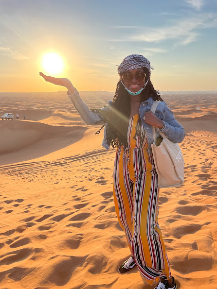 Holding the Sun in Dubai Desert 