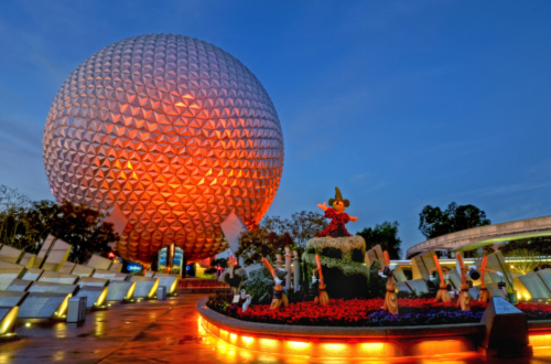 Epcot Moon and The Epcot Theme Park